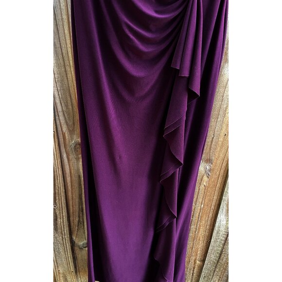 Ralph Lauren Maxi Formal Flutter Sleeve Dress Purple 6 - Picture 8 of 8